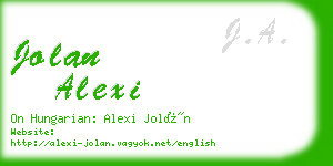 jolan alexi business card